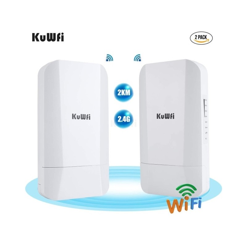 KuWfi Paire 2.4ghz 300mbps 1km outdoor wifi access point ptmp ptp wireless bridge