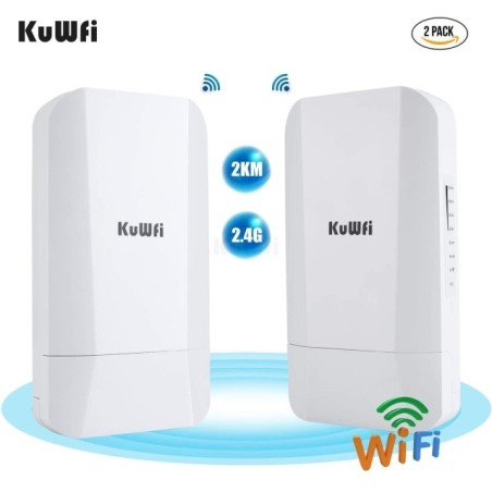 KuWfi Paire 2.4ghz 300mbps 1km outdoor wifi access point ptmp ptp wireless bridge