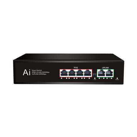 Kuwfi PoE Switch 4*10/100Mbps + 2*100Mbps Uplink